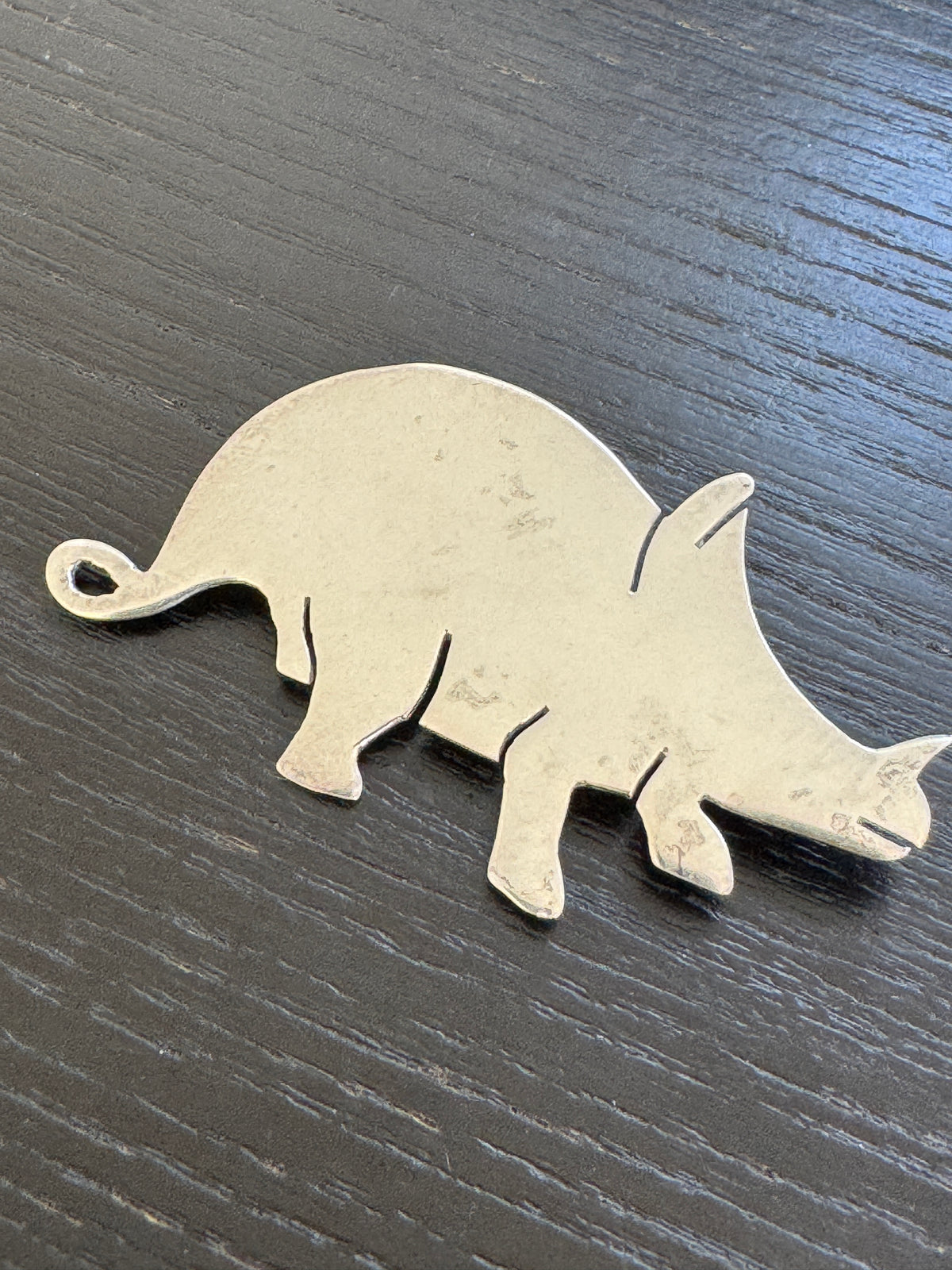 Mexican Sterling Silver Triceratops Brooch Silver Unlimited Figural Dinosaur Pin With a Curly Tail and Zero Regrets