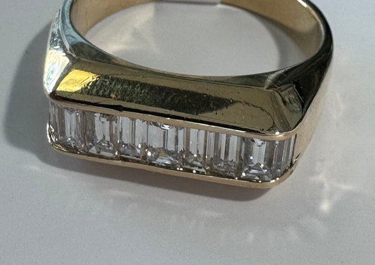 14K Gold Baguette Diamond Ring 1ctw Vintage