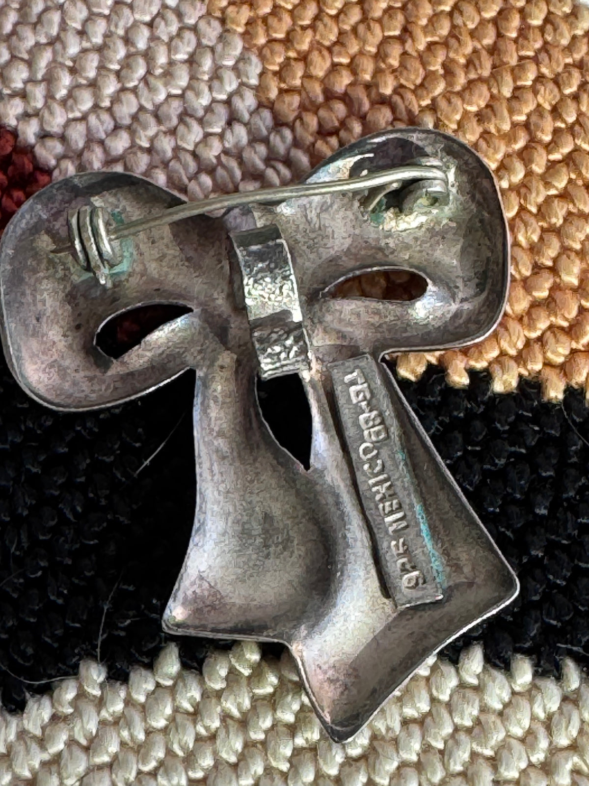 Vintage Mexican Sterling Silver Bow Pendant Brooch Hecho en Mexico 925
