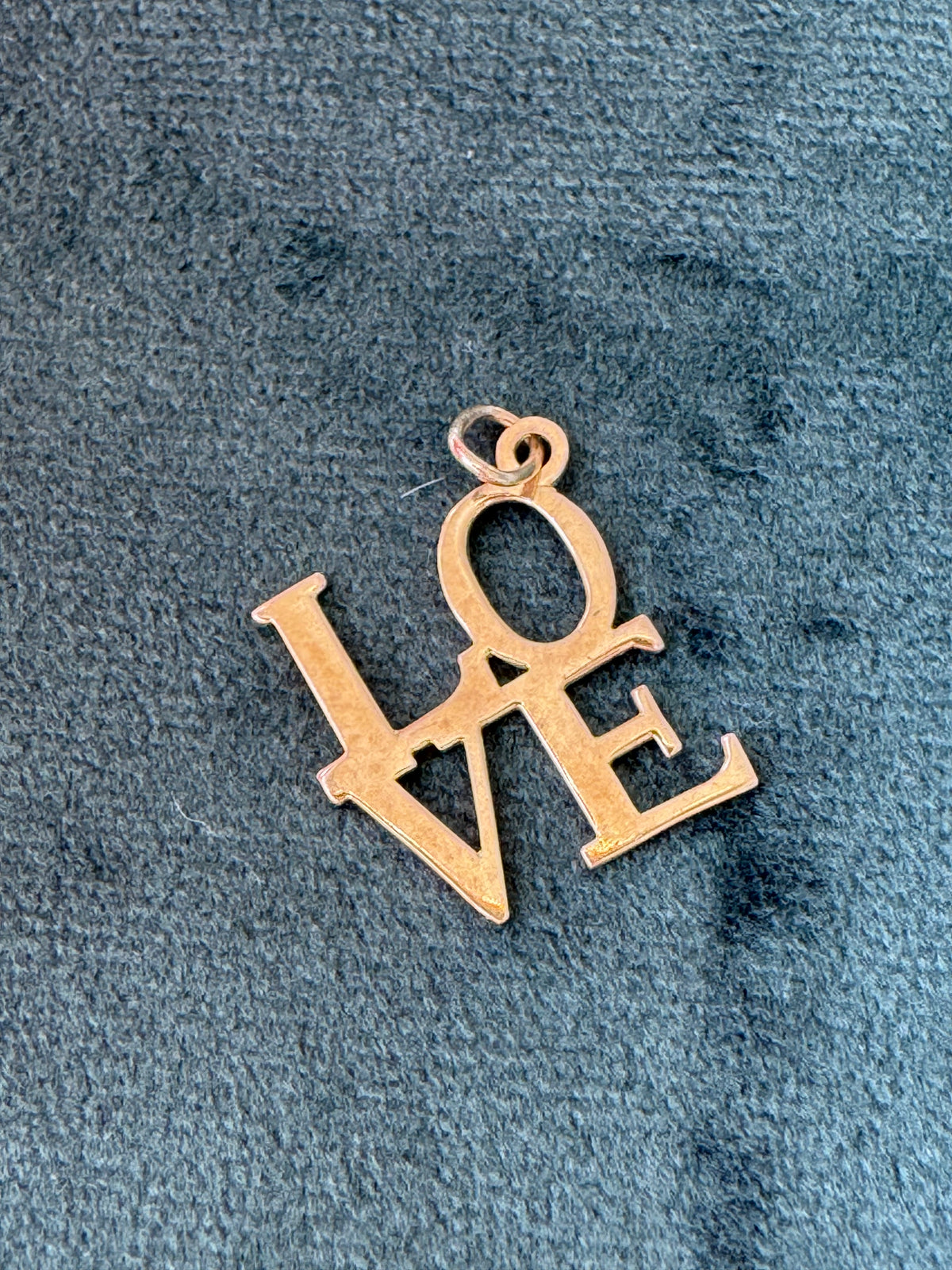 Vintage 14K Gold LOVE Pendant Robert Indiana Inspired