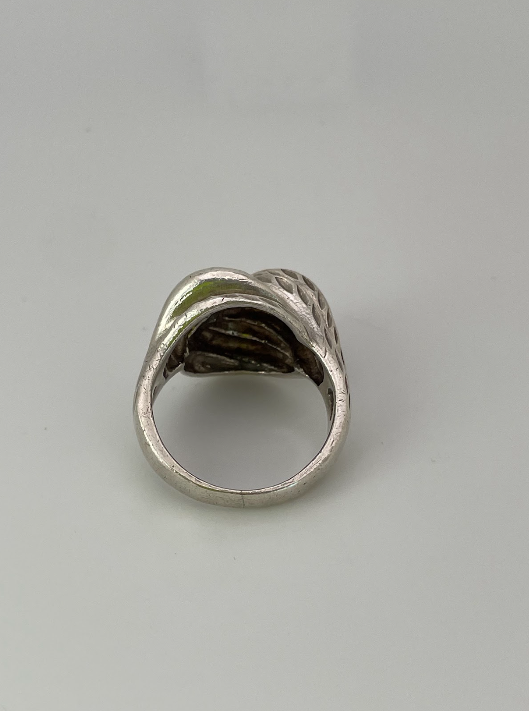 Vintage Sterling Silver Swirl Ring Large Size
