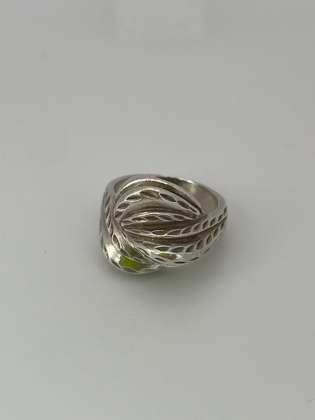 Vintage Sterling Silver Swirl Ring Large Size