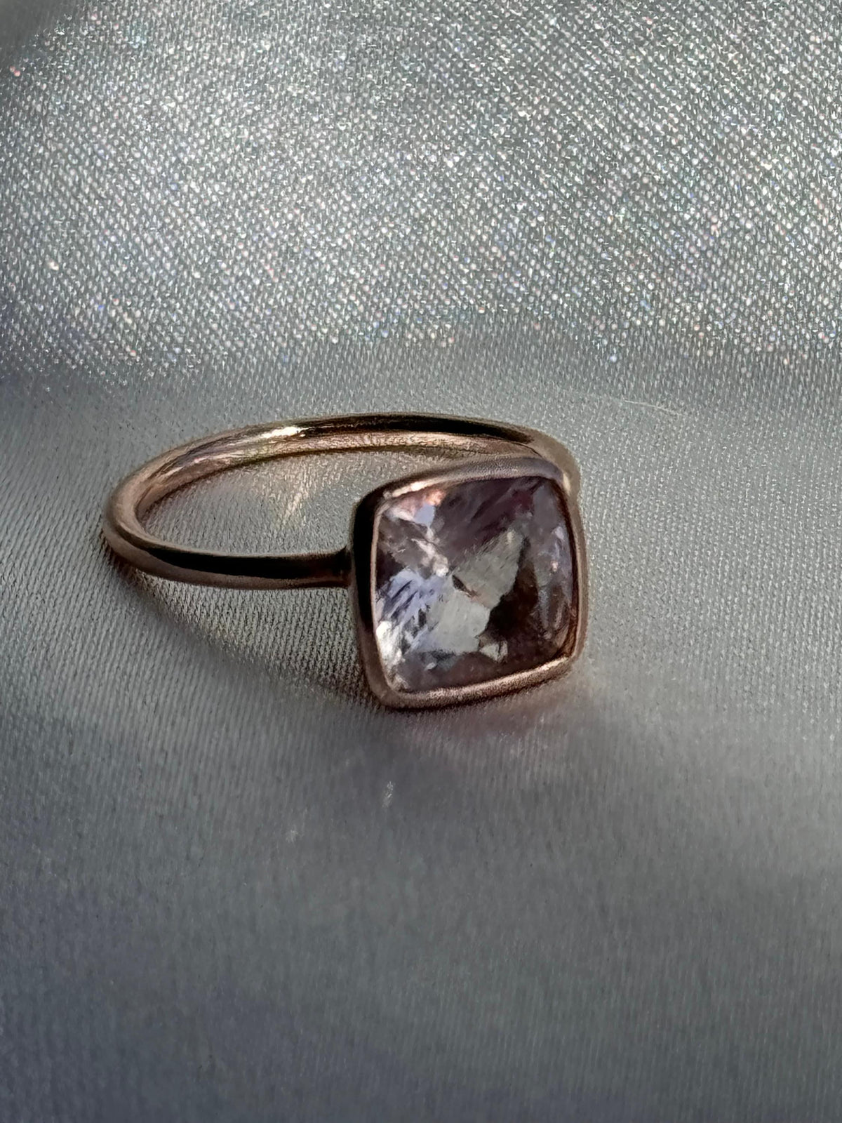 14K Rose Gold and Pink Emerald Engagement Ring