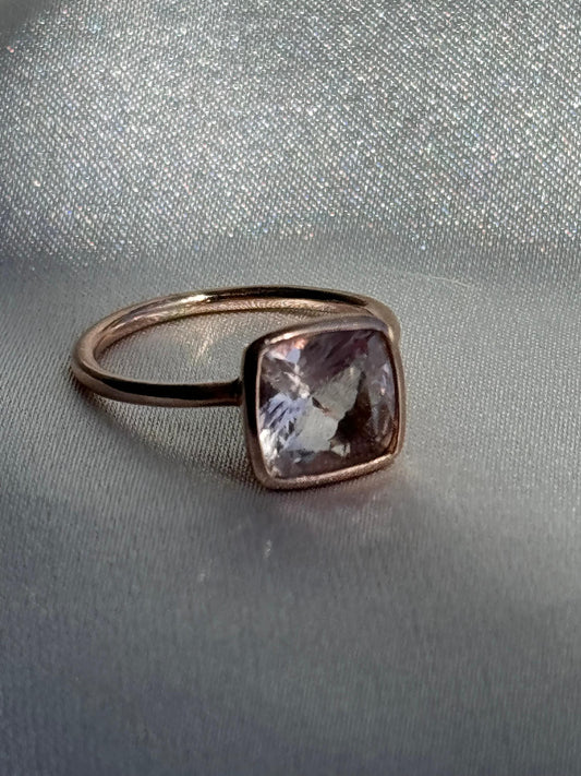 14K Rose Gold and Pink Emerald Engagement Ring