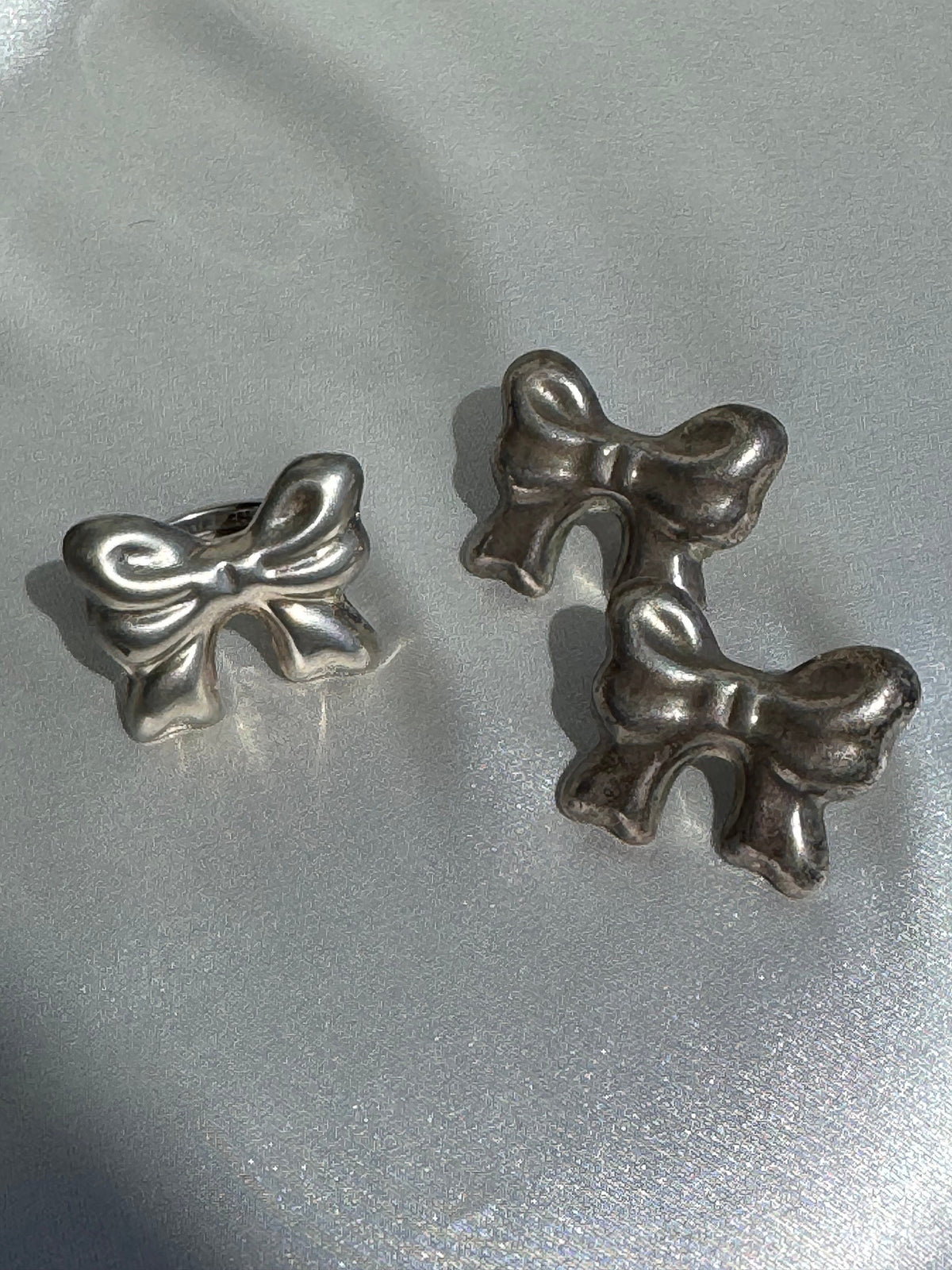 Vintage Taxco Sterling Silver Bow Earrings and Ring Set
