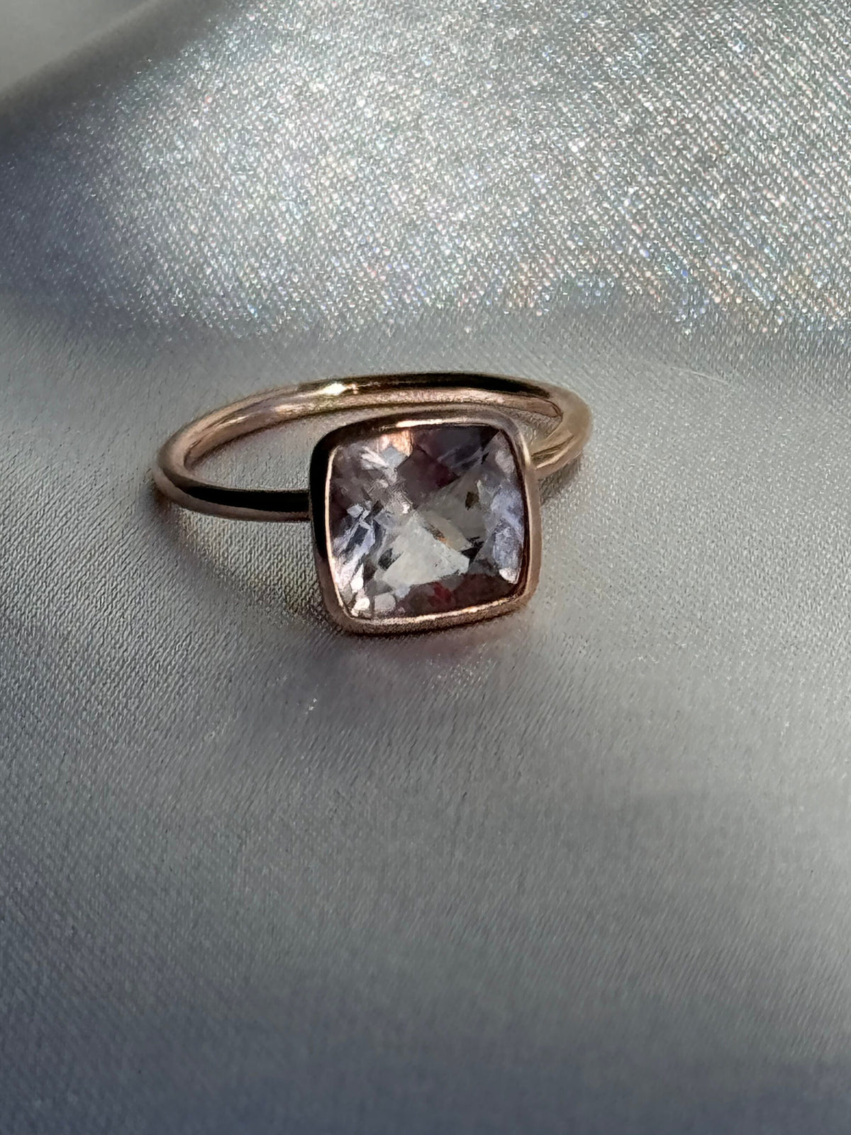 14K Rose Gold and Pink Emerald Engagement Ring
