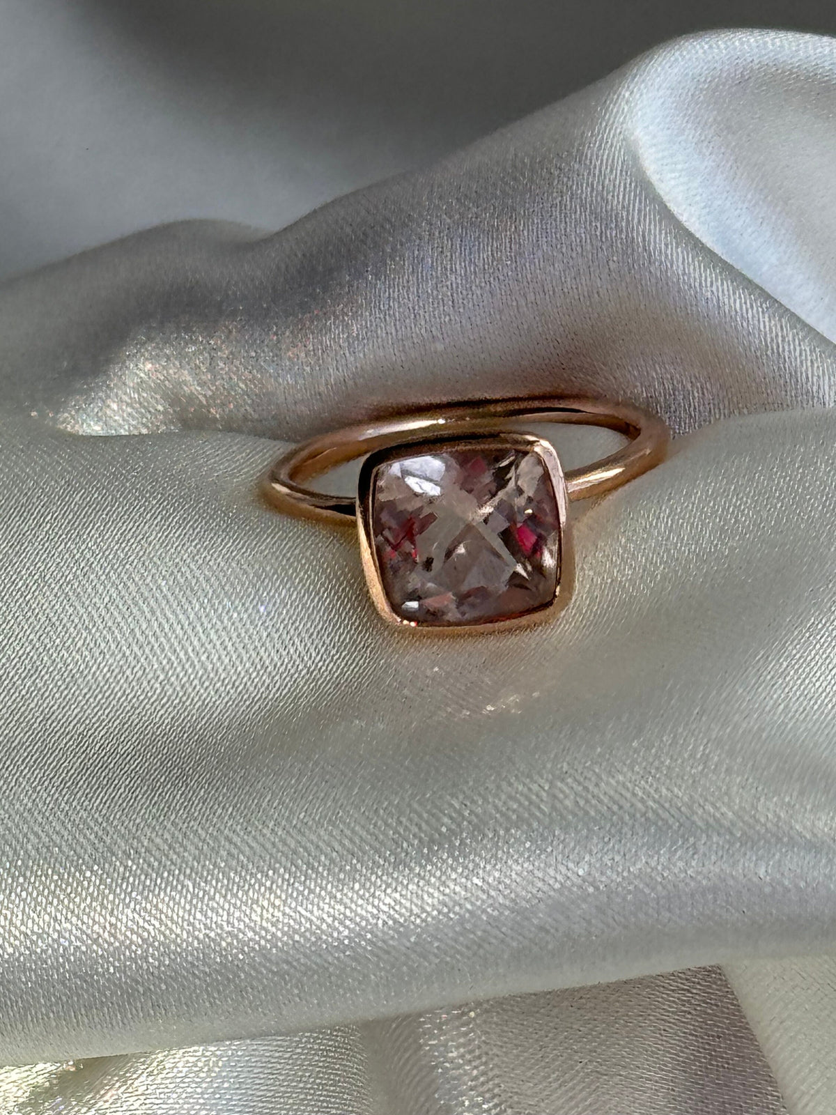 14K Rose Gold and Pink Emerald Engagement Ring