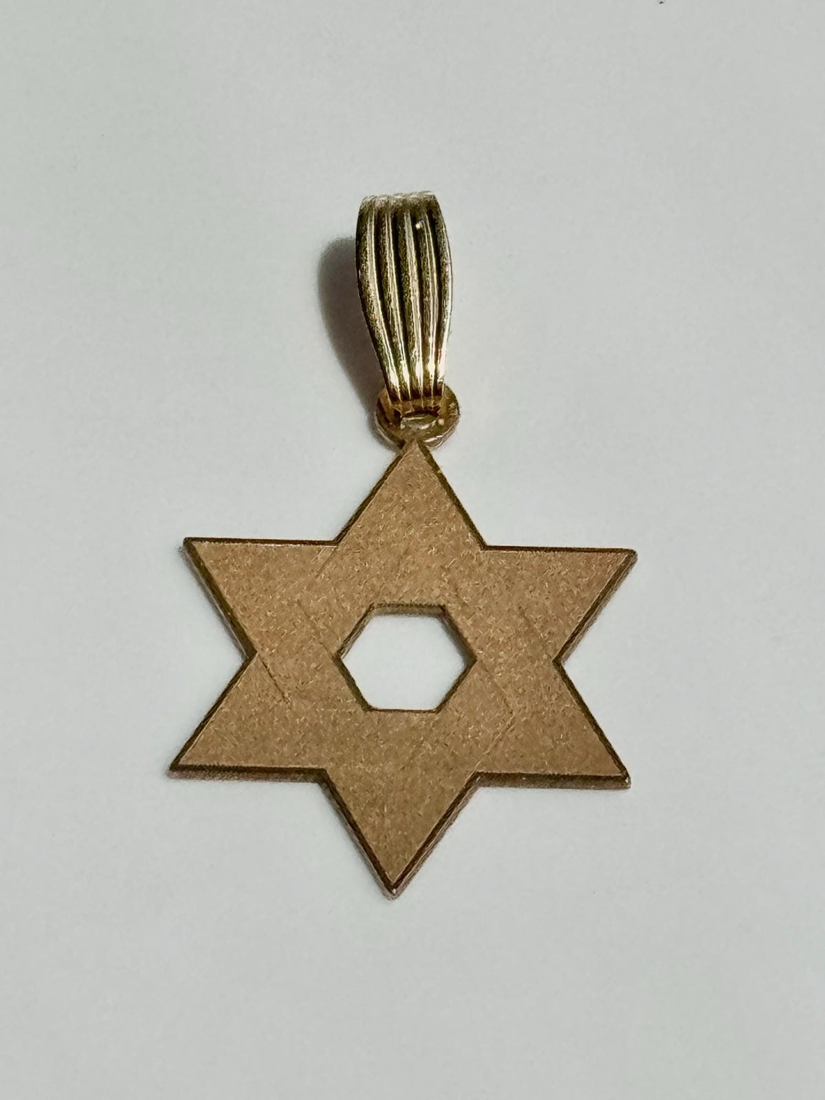 Vintage Laser Engraved 14K Star of David Pendant