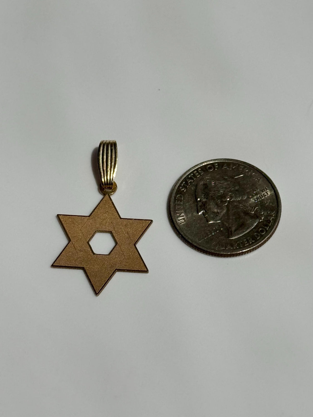 Vintage Laser Engraved 14K Star of David Pendant