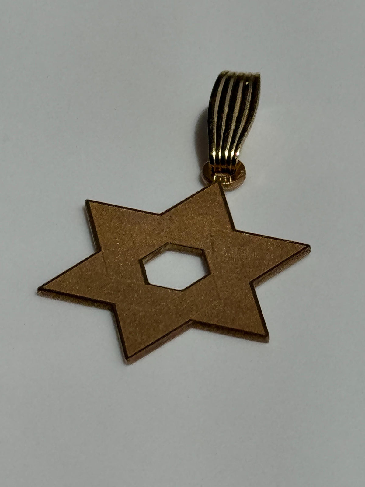 Vintage Laser Engraved 14K Star of David Pendant
