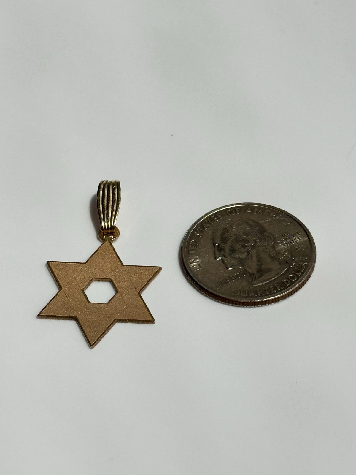 Vintage Laser Engraved 14K Star of David Pendant