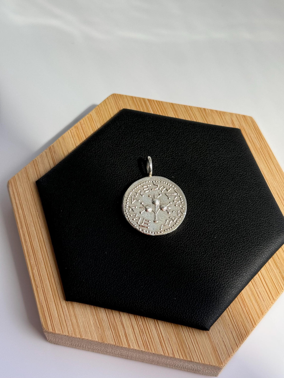 Ancient Jewish Sterling Silver Shekel Pendant from the First Revolt