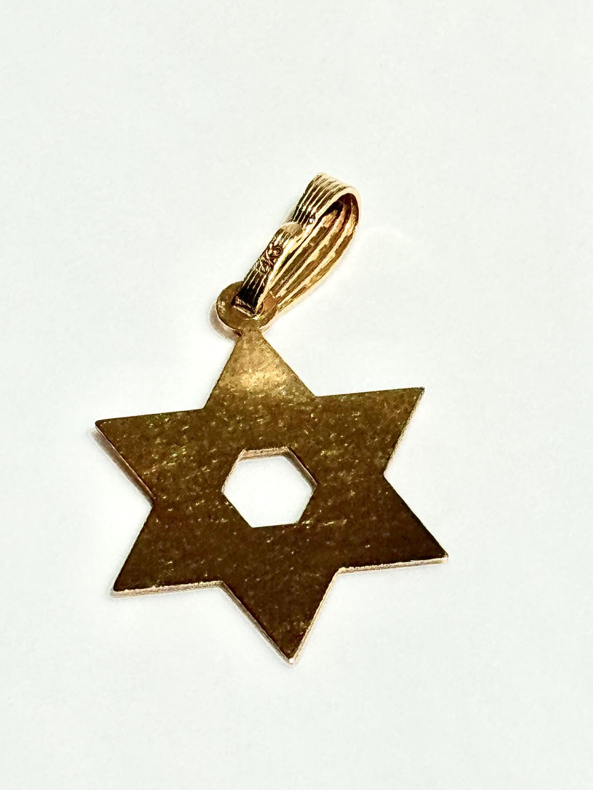 Vintage Laser Engraved 14K Star of David Pendant