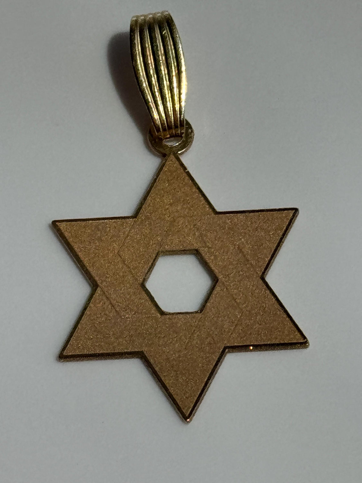 Vintage Laser Engraved 14K Star of David Pendant