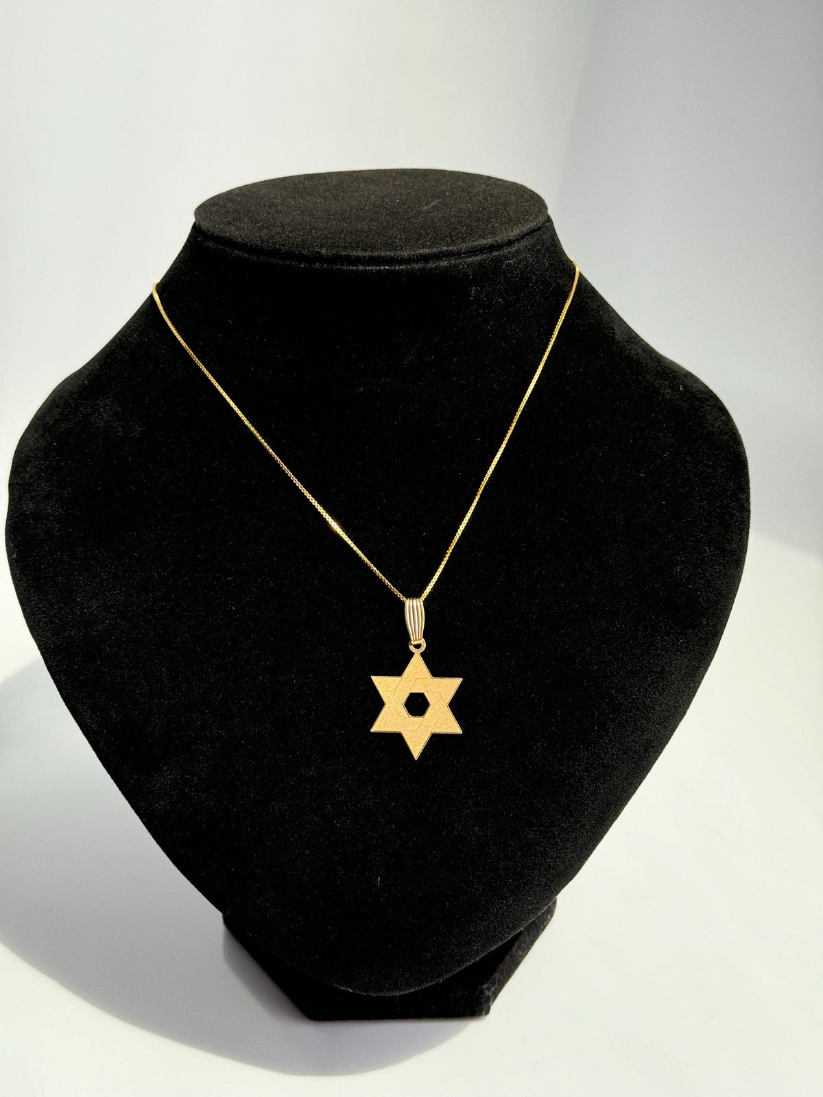 Vintage Laser Engraved 14K Star of David Pendant