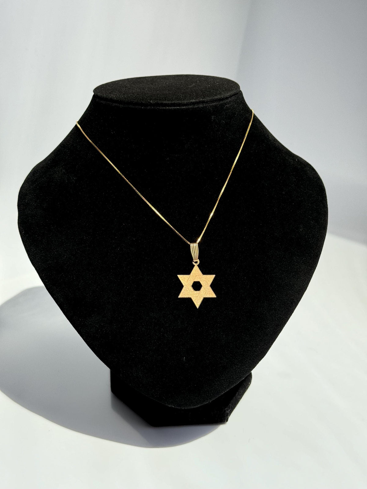 Vintage Laser Engraved 14K Star of David Pendant