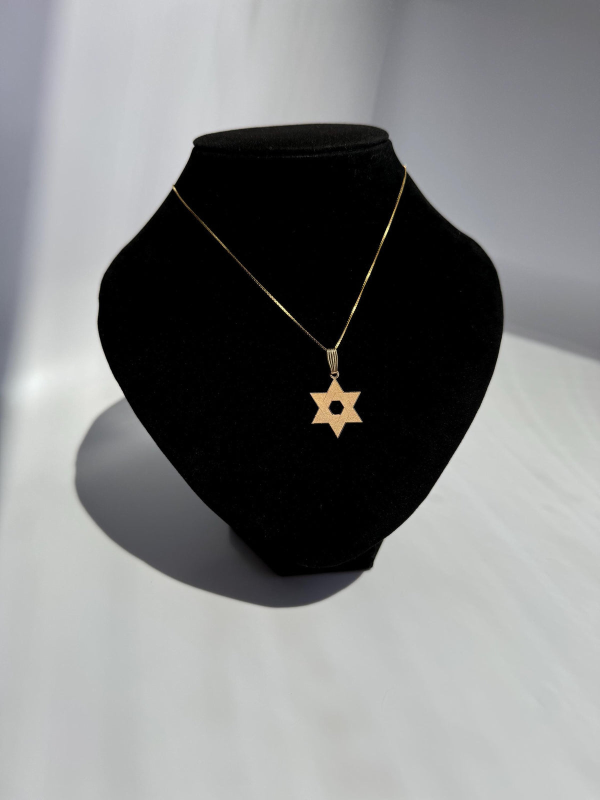 Vintage Laser Engraved 14K Star of David Pendant