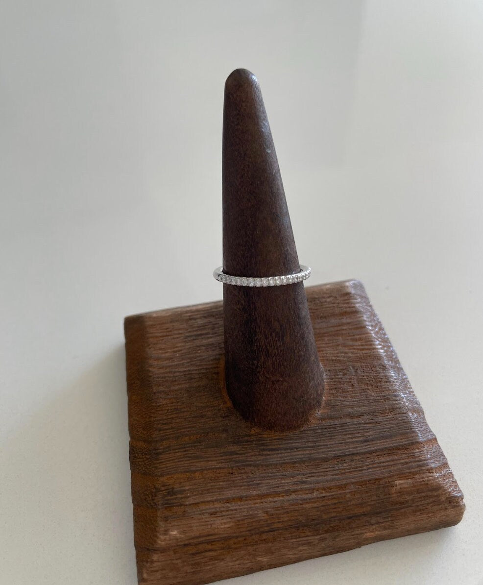 14K White Gold Diamond Band