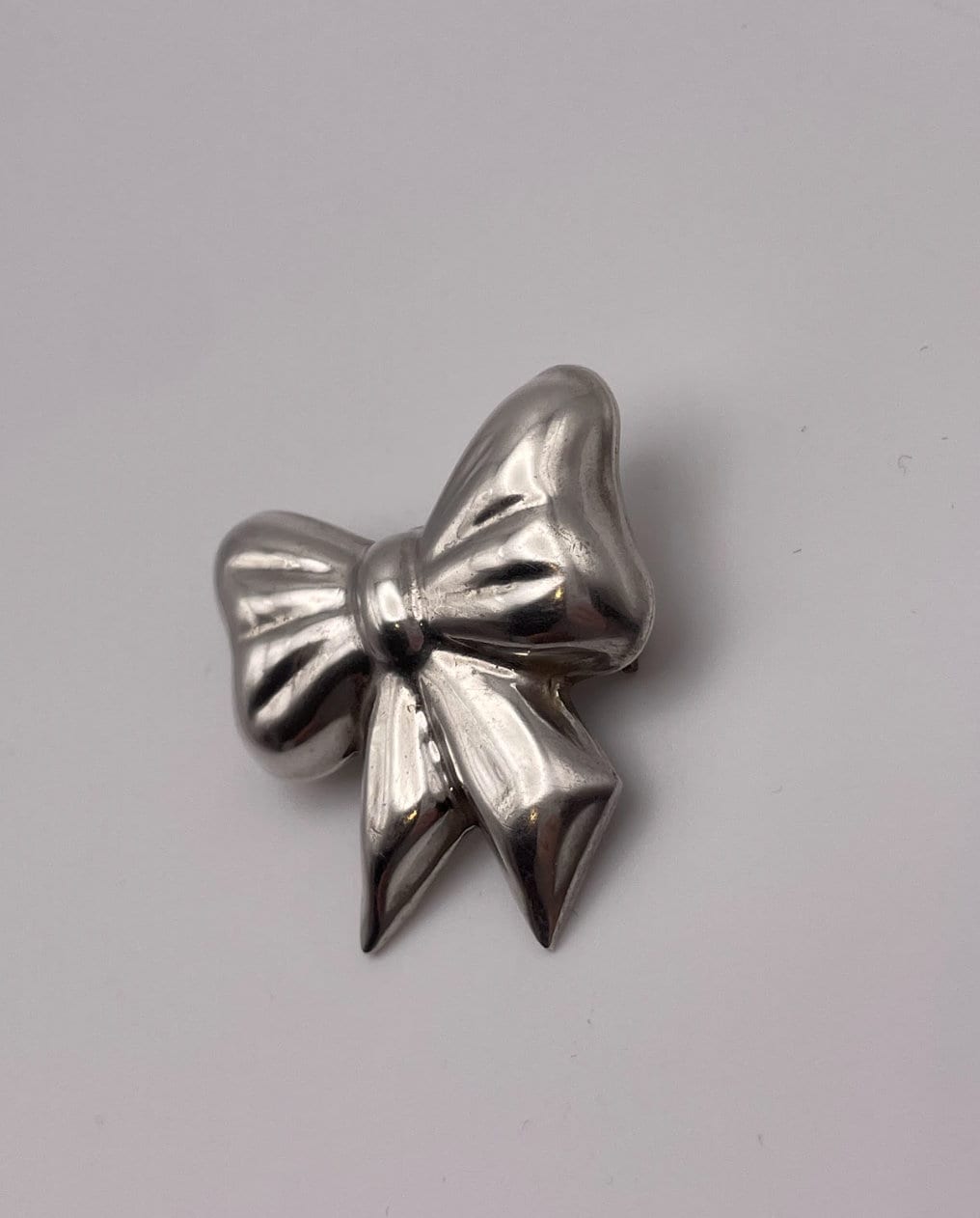 Vintage Taxco Mexico Sterling Silver Puffy Bow Pendant and Pin Combo