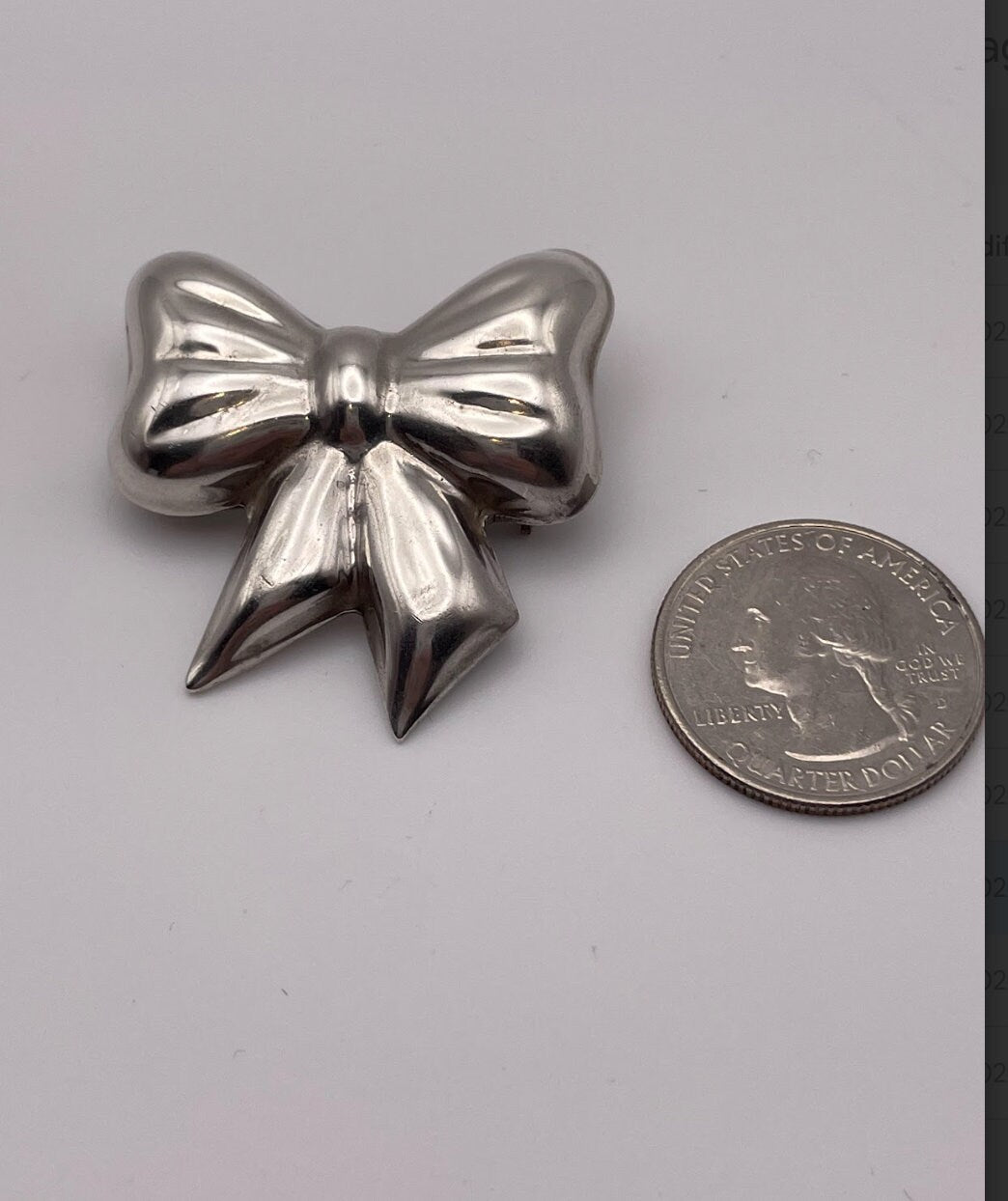 Vintage Taxco Mexico Sterling Silver Puffy Bow Pendant and Pin Combo
