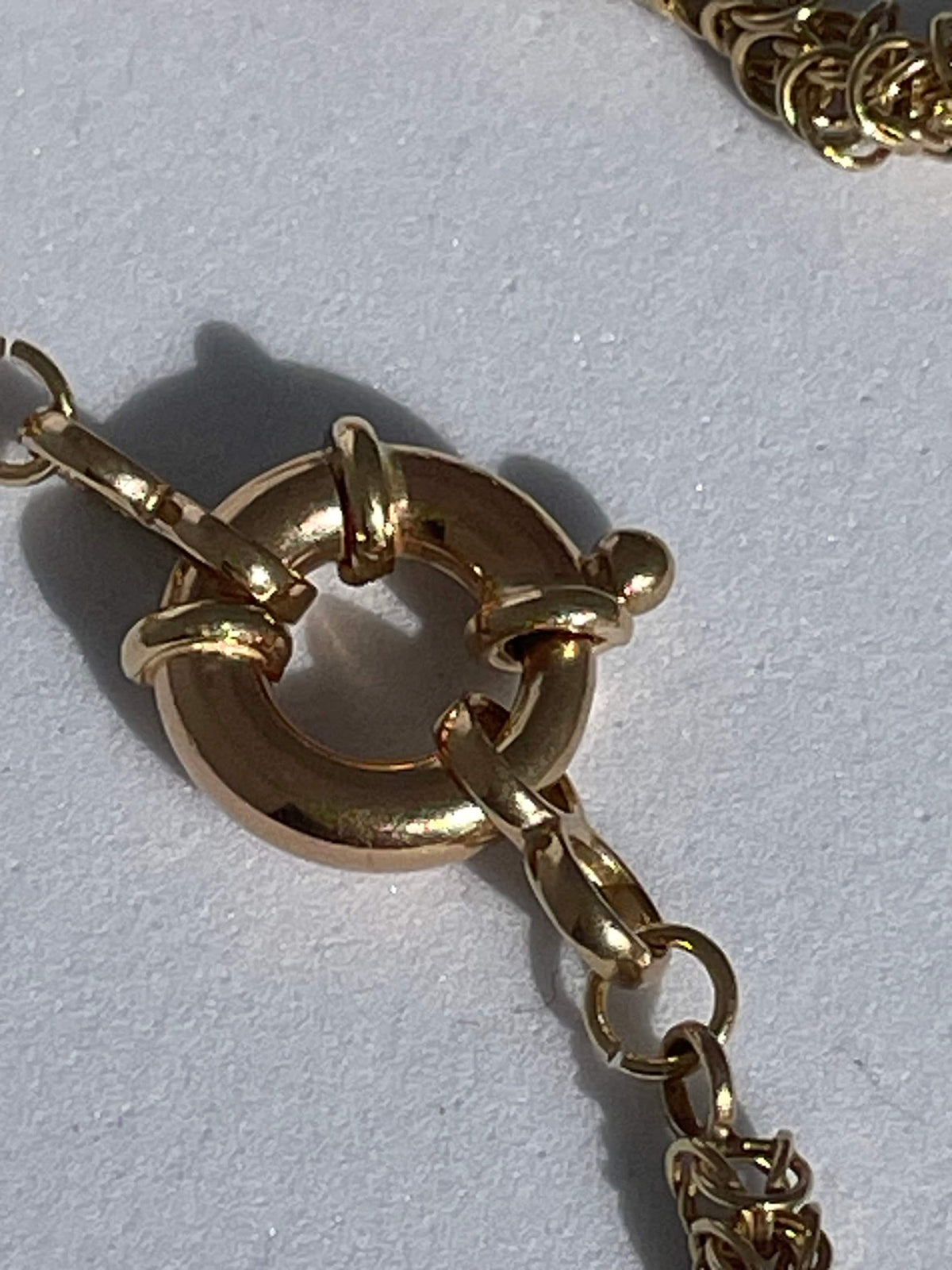 Heavy Vintage Link Chain Necklace 10K Gold 14K Nautical Clasp
